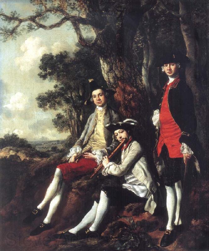 Thomas Gainsborough Peter Darnell Muilman Charles Crokatt and William Keable in a Landscape Norge oil painting art